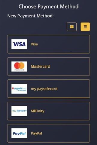 Choose a payment method and make a deposit in the app