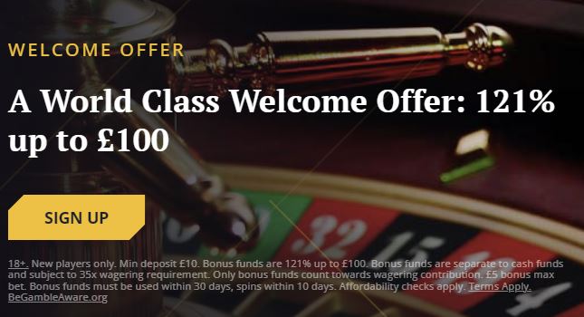 Sign up and claim a world class welcome bonus up to £100